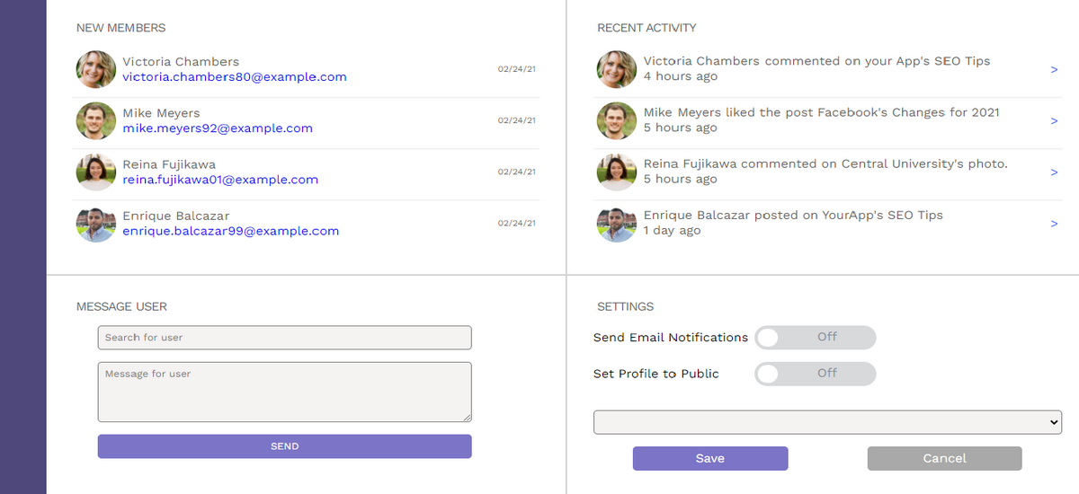 Web App Dashboard