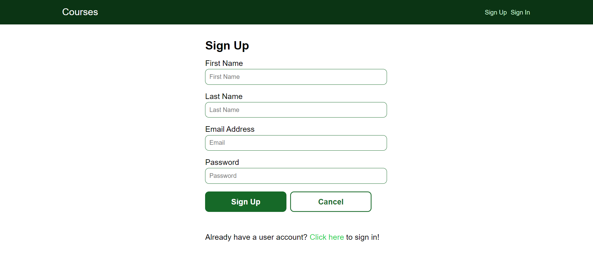Full Stack Course Catalog App