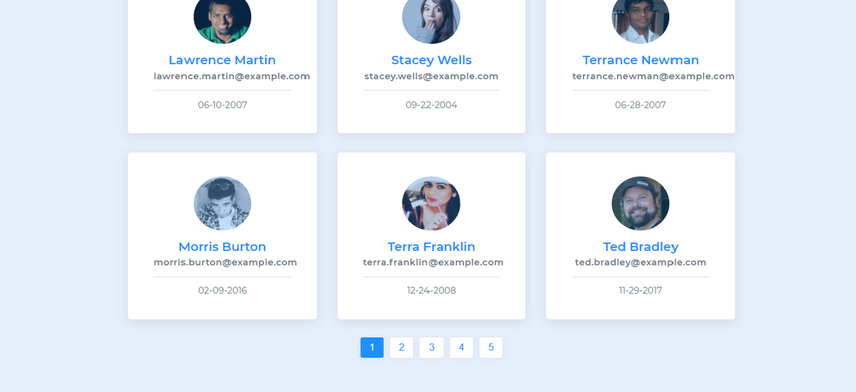 Paginated Student List with Searchability